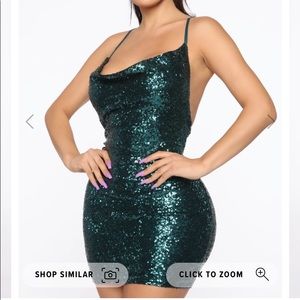Green sequin dress